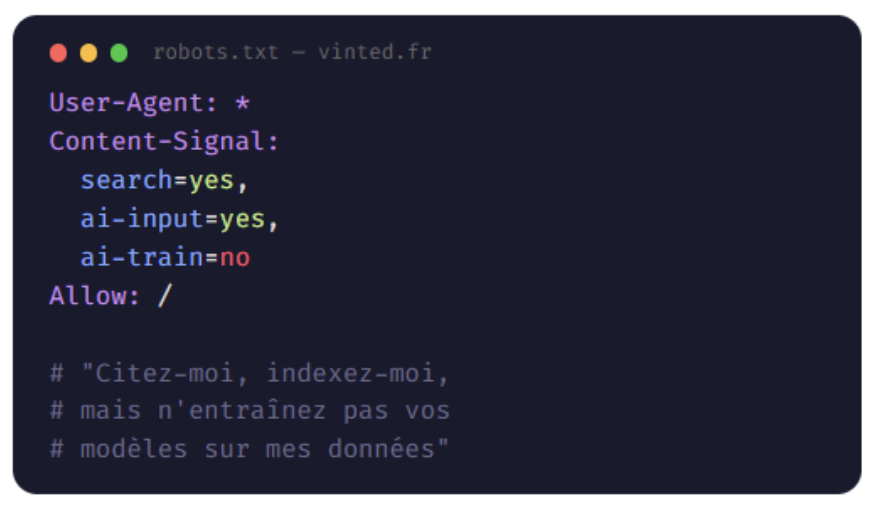 Fig. 8 Exemple d'implémentation Content-Signal