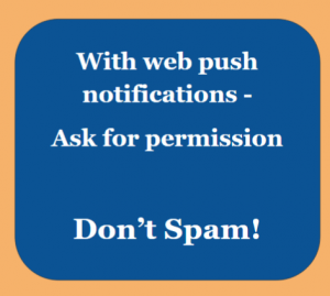 no spam - web push