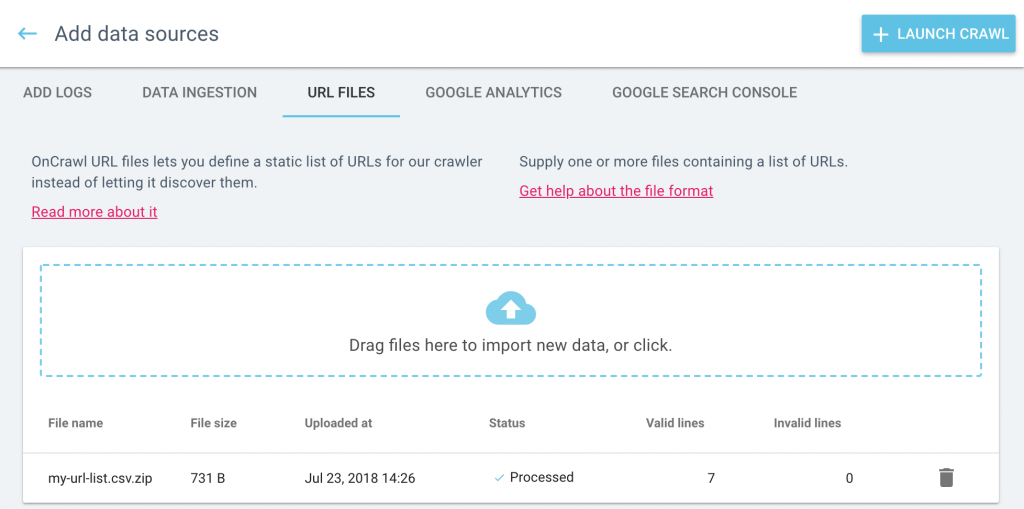 Crawl URL list