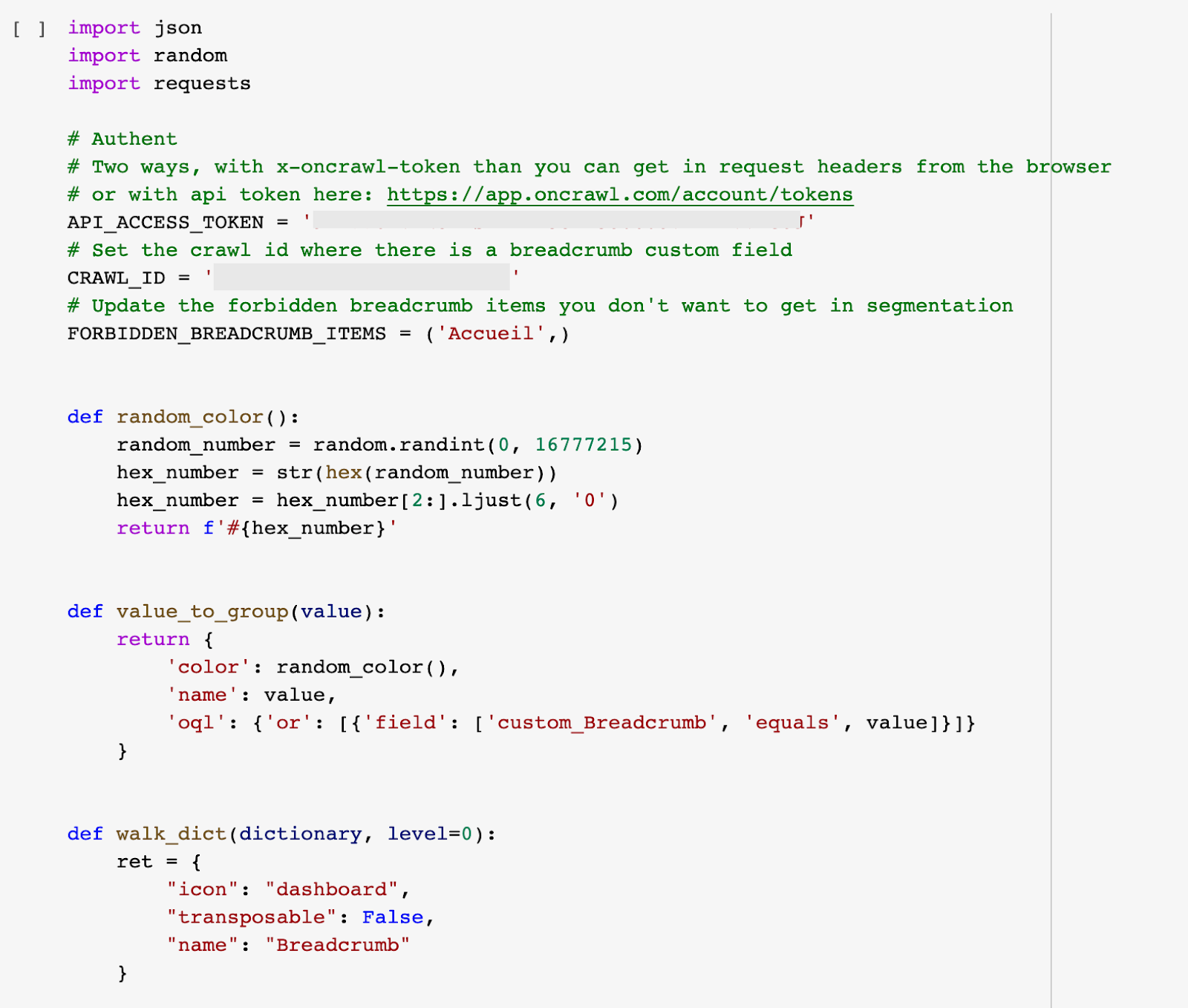 Breadcrumb, Python 3 and OnCrawl: on the way to automation!