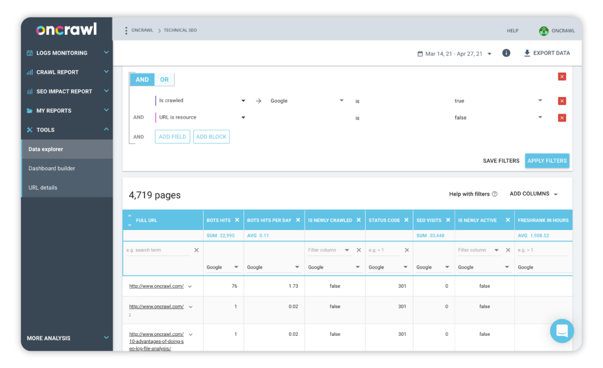 data-explorer-oncrawl