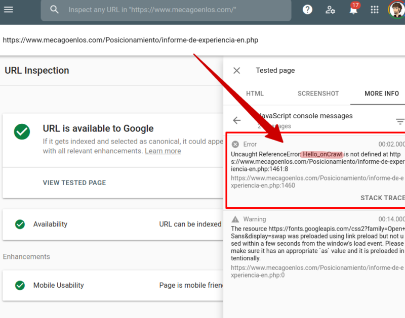 How to view URLs rendered by Google in Google Analytics
