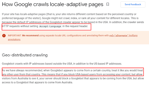 An announcement from Google for “locale-adaptive pages”