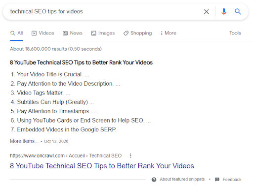 Technical SEO tips for videos