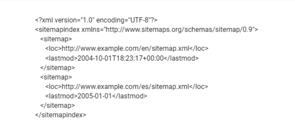 Sitemap index file