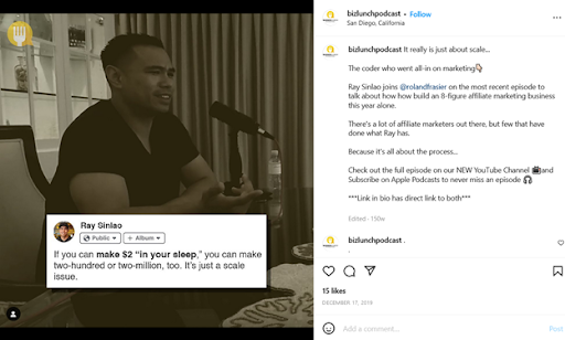 Business Lunch Podcast Instagram