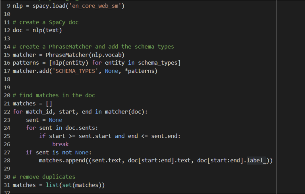 Schema opportunities - Spacy