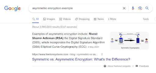 Asymmetric encryption example