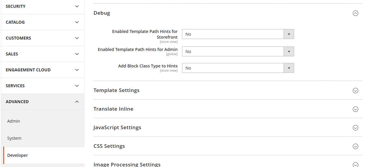 magento debug menu magento debug menu