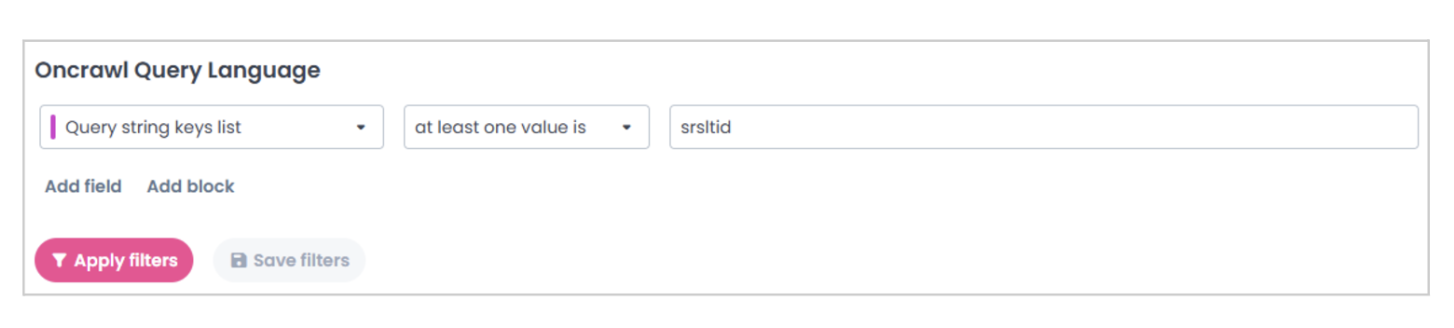 Oncrawl Query Language