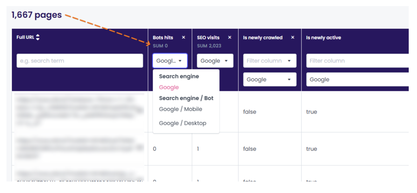 Oncrawl filters_srsltid analysis 1