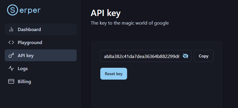 Serper API key
