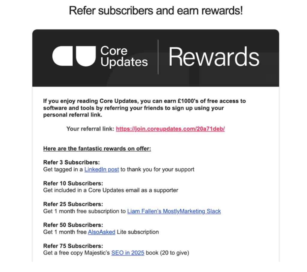 Core updates_referral program