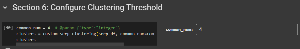 section 06 - configure clustering threshold