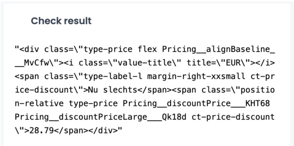 XPath in Oncrawl_check results