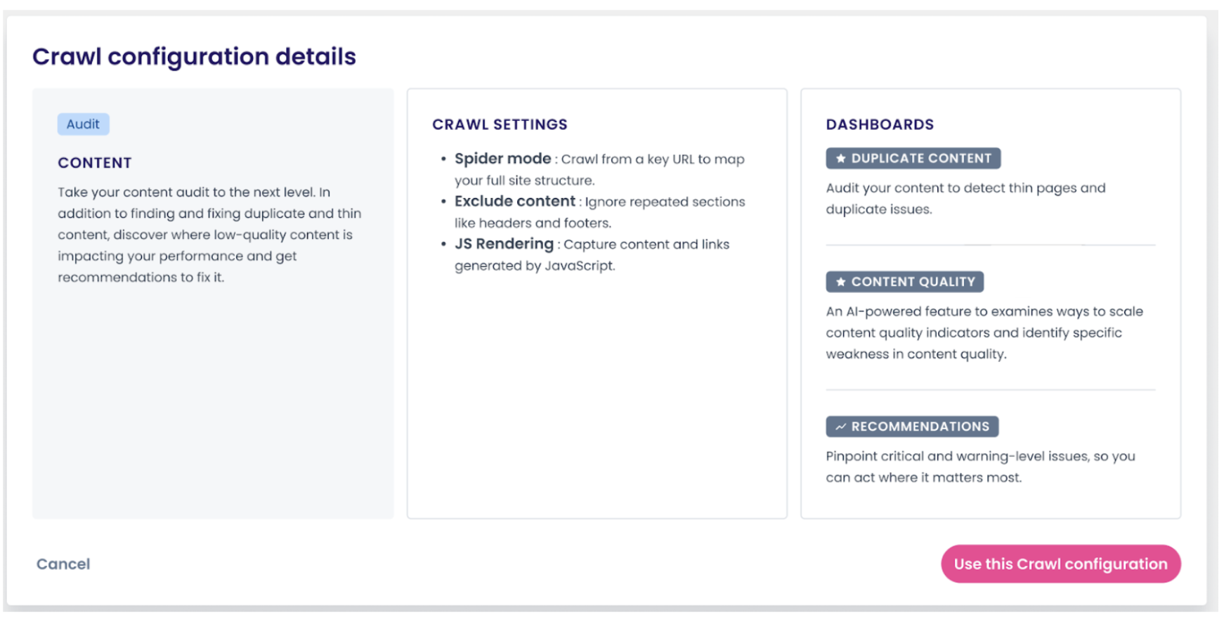 Content Lens Configuration Content Lens Configuration