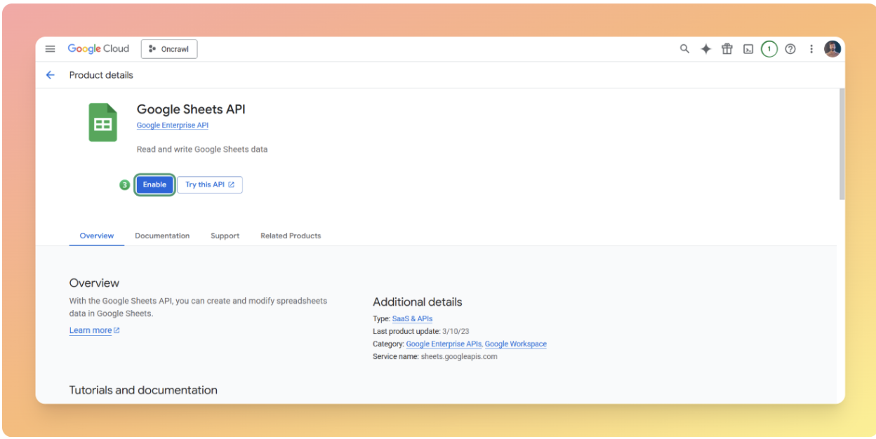 Enabling required APIs step 3 Enabling required APIs step 3