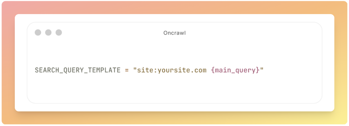 Search query template Search query template
