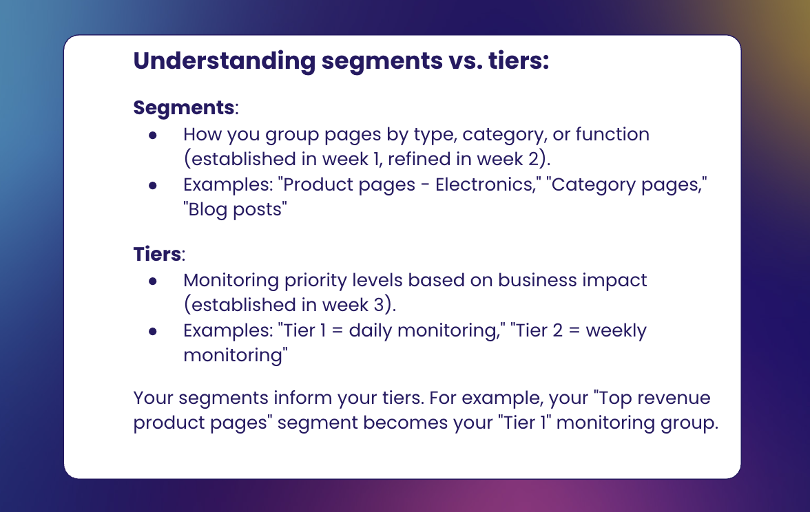 Segments vs Tiers