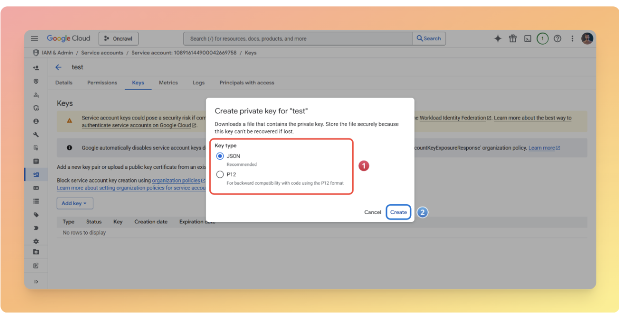 Service account step 6 Service account step 6