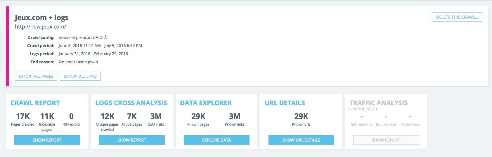 crawl segmentation available