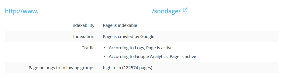 summary url details oncrawl